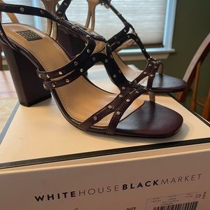 WHBM - Cabernet color studded strapping heel
